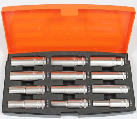 Bahco Toppesæt 1/2" Lange Toppe 10-21 Mm