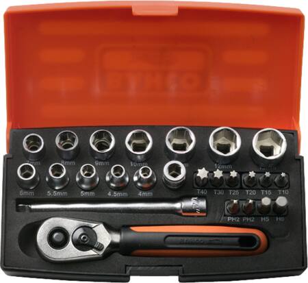 Bahco Topnøglesæt 1/4" 4-13Mm Sl25