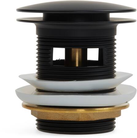 Blue Label Badekar Bundventil Med Roset Mat Sort