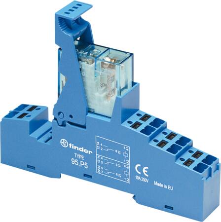 Finder Komplet Relæ 8A 2C/O 24Vdc M.Led Pushin