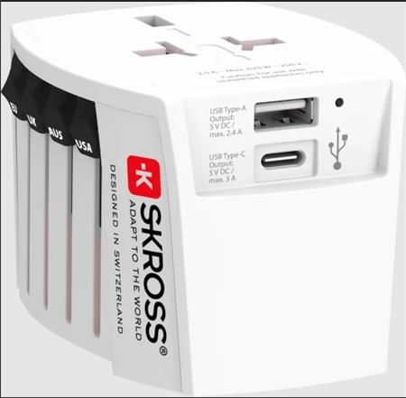 Skross Muv World Travel Adapter, Usb A&C