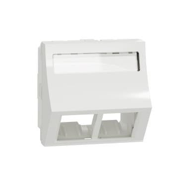 Schneider Electric Dataudtag 2Xrj45 S-One, Vinklet, Hvid