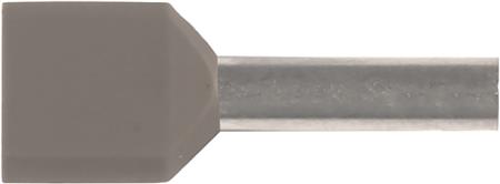 Elpress Iso. Twinterminalrør 2X0,75Mm² L8 Grå - 100 Stk.