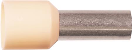 Elpress Iso. Terminalrør 10Mm² L12 Elfenben - 100 Stk.