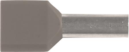 Elpress Iso. Twin-Terminalrør 2X4Mm² L12 Grå - 100 Stk.