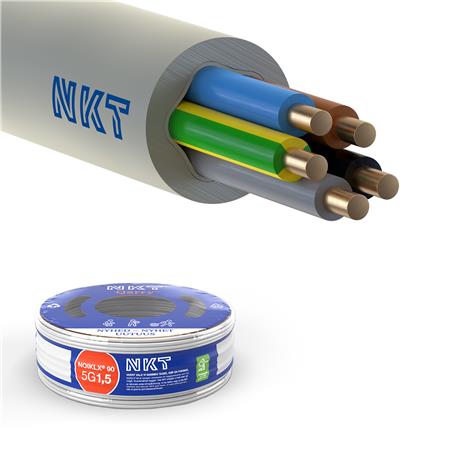 Nkt Kabel 5G1,5 Noiklx90 Lgrå Rg 50 Eca - 50 Meter