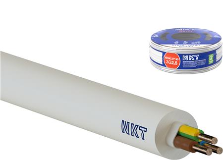 Nkt Kabel 3G2,5 Noiklx 90 Dca Lysegrå Rg50 - 50 Meter