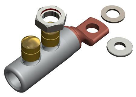 Elpress Al+Cu-Knækboltkabelsko 95-150Mm² M10+M12