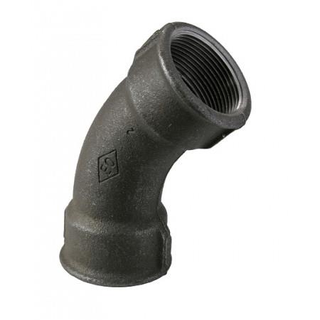 Solar Plus Vinkel Sort Mf/Mf 45Gr 3/4